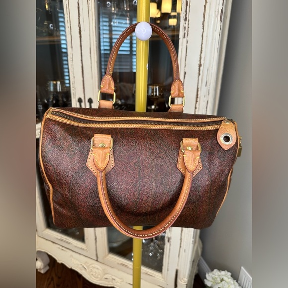 Etro Handbags - VINTAGE ETRO Iconic Paisley Pattern Speedy Duffle Style w/ Leather Trim